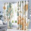 MULERN Curtains with 3D Elegant Floral Print for Children and Adults, Blue-Orange Rococo Blackout Curtains with Grommets, Living Room Bedroom Decor, H245 x W140 cm, Set of 2 view 1