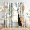 MULERN Curtains with 3D Elegant Floral Print for Children and Adults, Blue-Orange Rococo Blackout Curtains with Grommets, Living Room Bedroom Decor, H245 x W140 cm, Set of 2 view 3