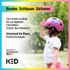 KED Meggy Spark Kids' Bicycle Helmet, In-Mold, 360° Adjustment System, Reflectors, Insect Net, Lightweight, Adjustable, Made in Germany, Stellar Stripes Pink, Size 50–55 (M) view 2