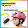 KED Meggy Spark Kids' Bicycle Helmet, In-Mold, 360° Adjustment System, Reflectors, Insect Net, Lightweight, Adjustable, Made in Germany, Stellar Stripes Pink, Size 50–55 (M) view 4