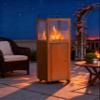 Green Flame Pellet Heater – Corten Steel Patio Heater with 360° Flame View view 2