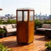 Green Flame Pellet Heater – Corten Steel Patio Heater with 360° Flame View view 3