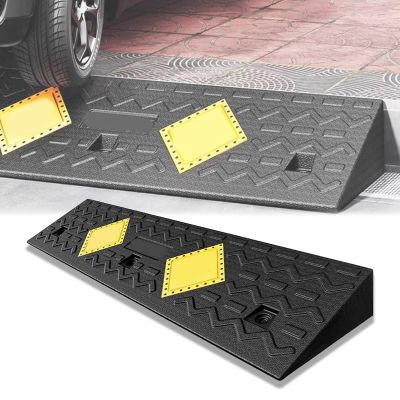JHIAADEY Rubber Curb Ramps, Shock-Absorbing and Pressure-Resistant, for Driveways, Thresholds and Garages, 100 × 30 × 15 cm (39.3 × 11.8 × 5.9 in)