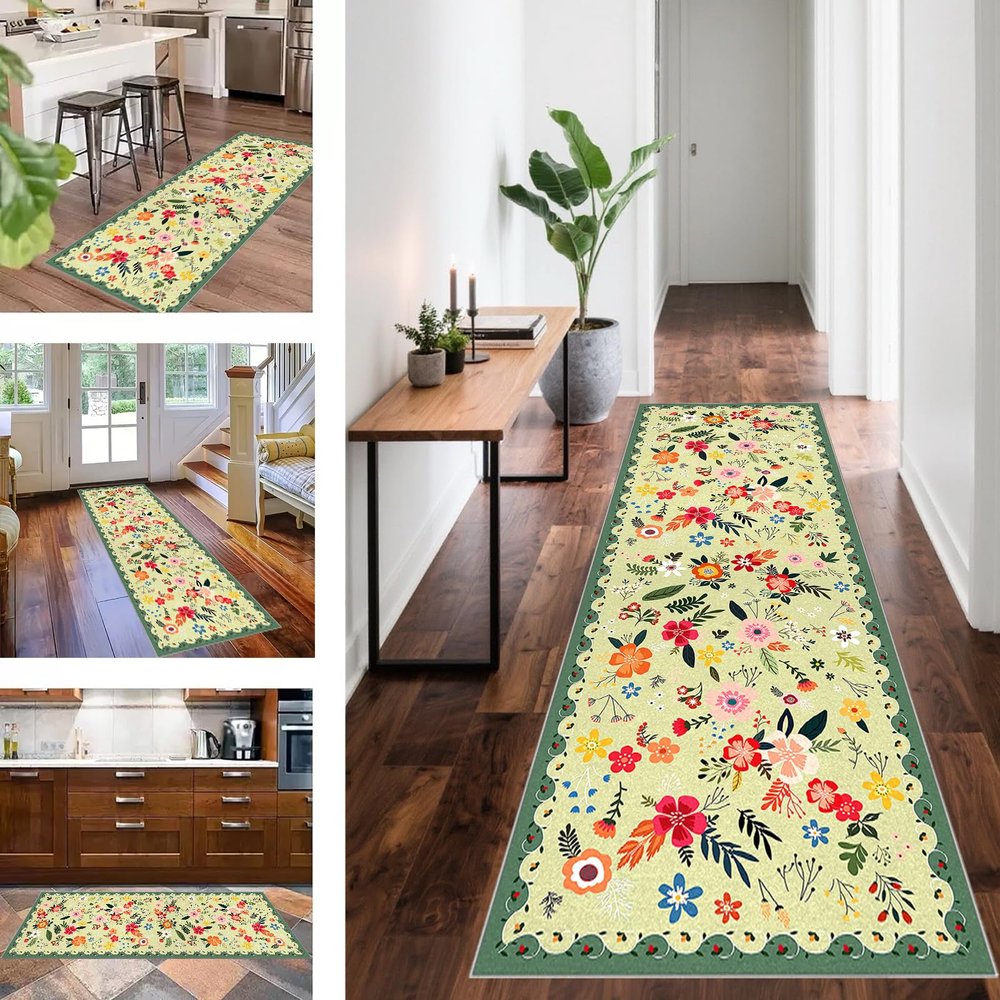 Washable Non-Slip Runner Rug for Hallway and Kitchen, 70 x 250 cm