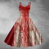Women's Zombie Bride Costume with Bloody Splatter Print view 2