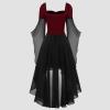 DeaAmyGline Women's Gothic Halloween Witch Dress with Butterfly Sleeves view 4