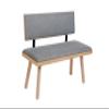 kundler home Dining Bench with Backrest, 125 x 89 x 48 cm, Padded, Oak Premium Decor (Gray) view 1
