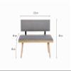 kundler home Dining Bench with Backrest, 125 x 89 x 48 cm, Padded, Oak Premium Decor (Gray) view 2