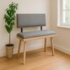 kundler home Dining Bench with Backrest, 125 x 89 x 48 cm, Padded, Oak Premium Decor (Gray) view 3