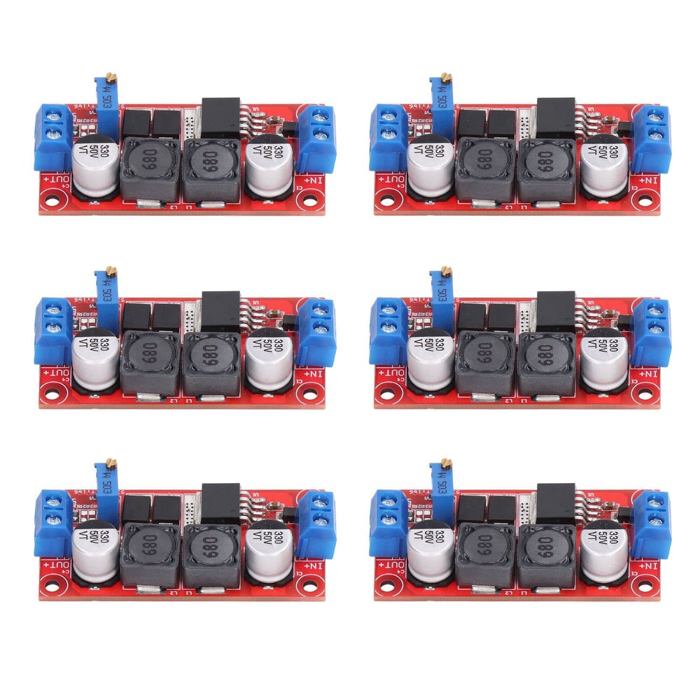 6PCS DC Adjustable Power Board, High-Current Voltage Stabilizer Module, 5–38 V to 1.25–36 V, for Electronic Projects