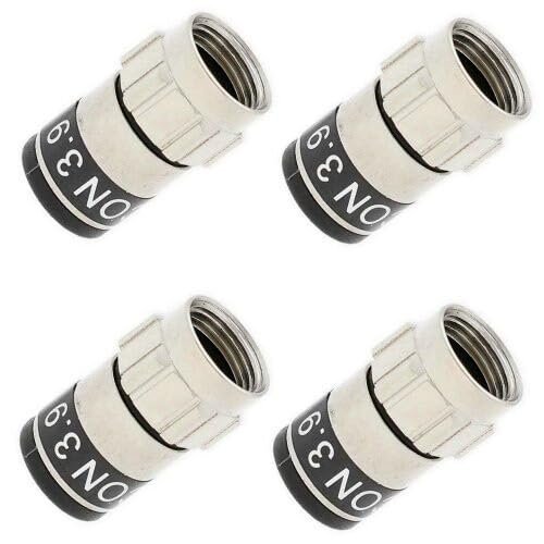 Cabelcon F-59-TD SELF INSTALL 3.9 NI True Drop F Connectors, 6 mm, 4-Pack