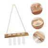 BESTonZON Small Wall-Mounted Glass Vase with Wooden Stand for Plants view 2