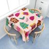 Treer Merry Christmas Print Washable Tablecloth, Pink, 150 x 150 cm view 3