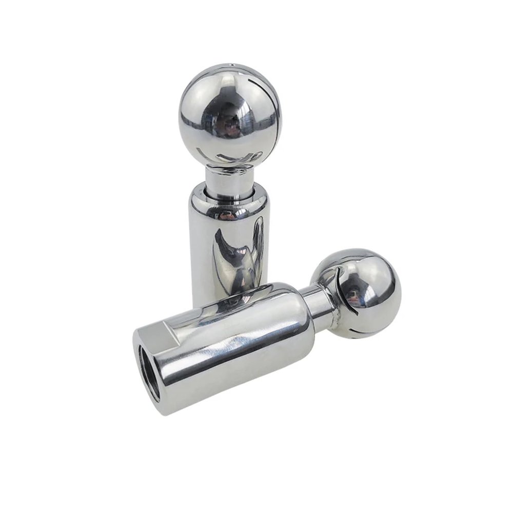 1-Piece Rotary CIP Tank Cleaning Ball, 1/2" BSPT Female Thread, 360° Rotating Head, SS304