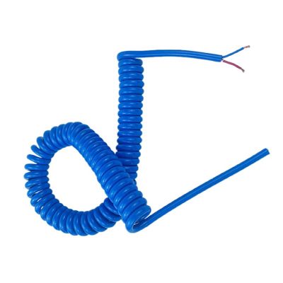 Electrical Telescopic Coiled Cable, 3-Conductor 15 AWG, Pure Copper Core, Retractable Pull-Spring Cable (1 m Stretch, 15 AWG, 1.5 mm²)