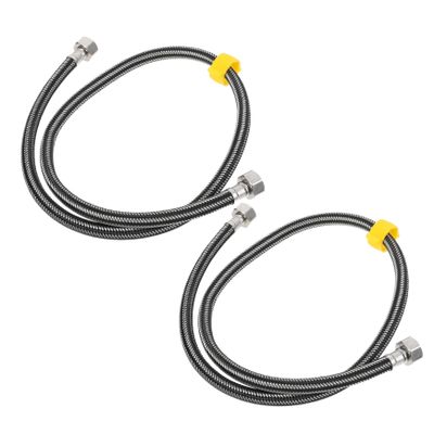 2-Pack Flexible Metal Faucet Supply Hoses for Bathrooms