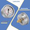 Glycerin-Filled Pressure Gauge, 63 mm Dial, 0–10 bar, 304 Stainless Steel Case, G1/4 Rear Connection view 4