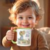 Personalized Kids' Ceramic Mug with Name, Retro Rabbit Design, Red view 3
