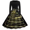 Women's Christmas Gothic Long-Sleeve A-Line Cosplay Dress view 1