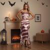 Alaurbeauty Women's Halloween Shark Tale Lola Costume Maxi Skirt Set, Strapless Tube Top and Side-Slit Ruffle Skirt (Multicolor, S) view 2