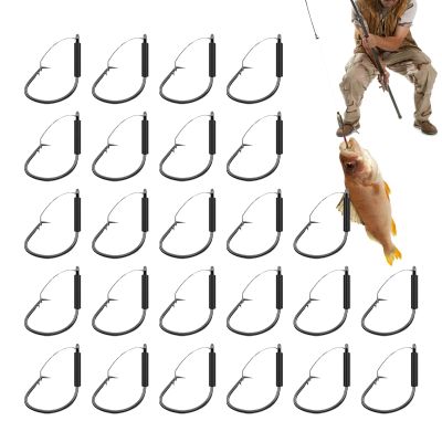 Wacky Worm Hooks, High Durability, 25 Carbon Steel Fishing Hooks