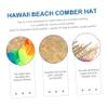 DIKACA Hawaiian Straw Hat with Lei for Parties view 3