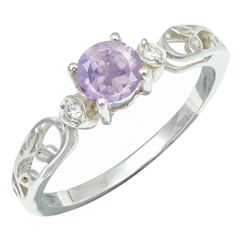 SILVERTROVE Lab-Created Lavender Quartz Silver-Plated Ring