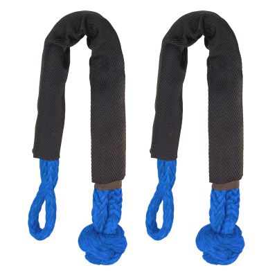 Soft Shackles, 38,000 lb Breaking Strength, Tear-Resistant Synthetic Shackles for Off-Road Vehicles, Trucks, SUVs and Boats, 2-Pack (Blue)