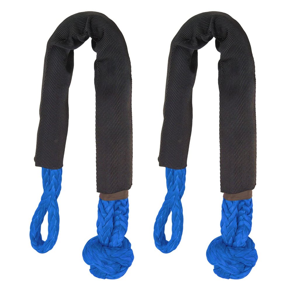 Soft Shackles, 38,000 lb Breaking Strength, Tear-Resistant Synthetic Shackles for Off-Road Vehicles, Trucks, SUVs and Boats, 2-Pack (Blue)