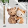 Cat Desk Sign – 2D Pair of Cats Wooden Decor view 2