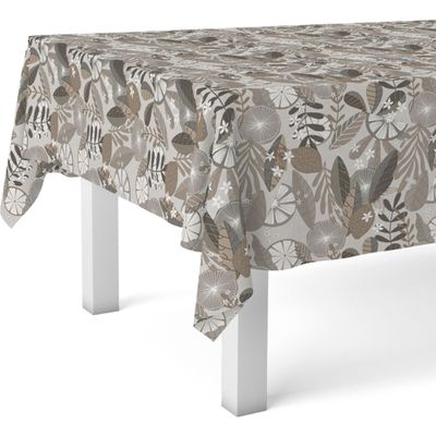 ECOMMERC3 Washable Rectangular Oilcloth Tablecloth 240 x 140 cm, Mandarin Brown
