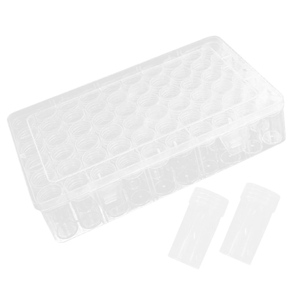 60-Compartment PP Bead Organizer, Transparent Divided Storage Box