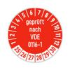 Stickers: 30 mm, 15 pcs., red, multi-year inspection label, 2025–2030 view 1