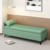 Modern Storage Bench with Thick PU Cushion and Metal Legs, Green, 80 cm view 2