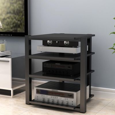 Multifunctional Storage Rack for Wi-Fi Router and Media Devices, Black, 70 × 55 × 90 cm