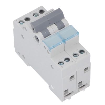 Fafeicy Manual Transfer Switch 2P 63A DIN Rail Mount for Generator Backup Power with 3-Color Indicator and Overload Protection