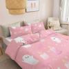 Pink Microfiber Duvet Cover Set, 155 x 220 cm + 2 Pillowcases, Cartoon Ghost view 2