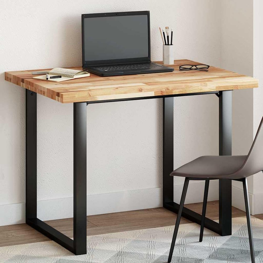 Bucmath Rectangular Tabletop 100 x 80 x 4 cm, Solid Acacia Wood, Natural Finish