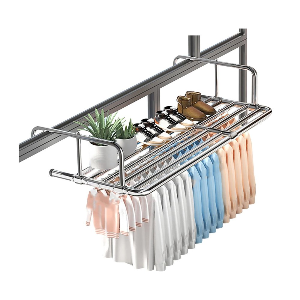 Extendable Stainless Steel Hanging Drying Rack, 160 cm, 6 Rods