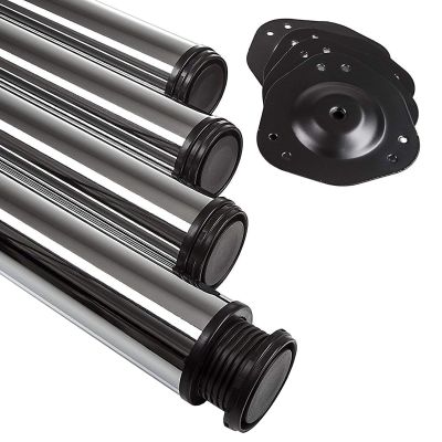 SOTOOLS 4-Piece StableMount Pro Table Leg Set, 710 mm, Polished Chrome Steel