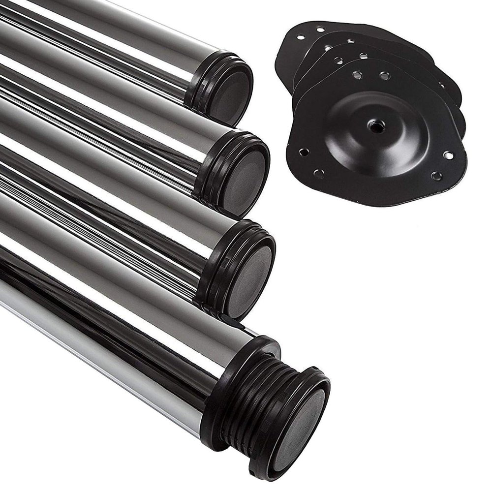 SOTOOLS 4-Piece StableMount Pro Table Leg Set, 710 mm, Polished Chrome Steel