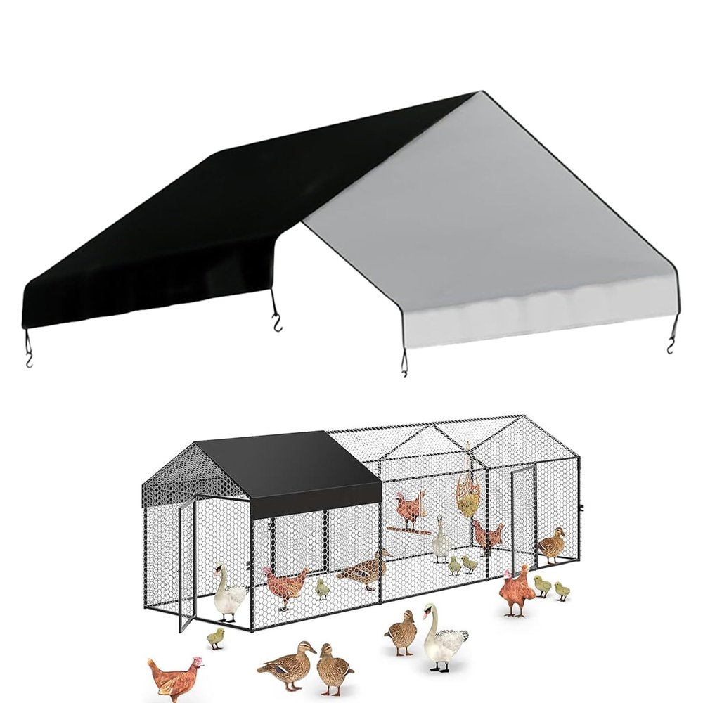 Chicken Coop Tarp Cover, Waterproof Outdoor Coating, Reinforced Roof Cover