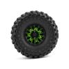 4-Piece 1.9 in Green RC Rubber Tires with Metal Beadlock Wheels for TRX-4, Axial Gen8, SCX10 III 90047 and Tamiya CC-01 view 2