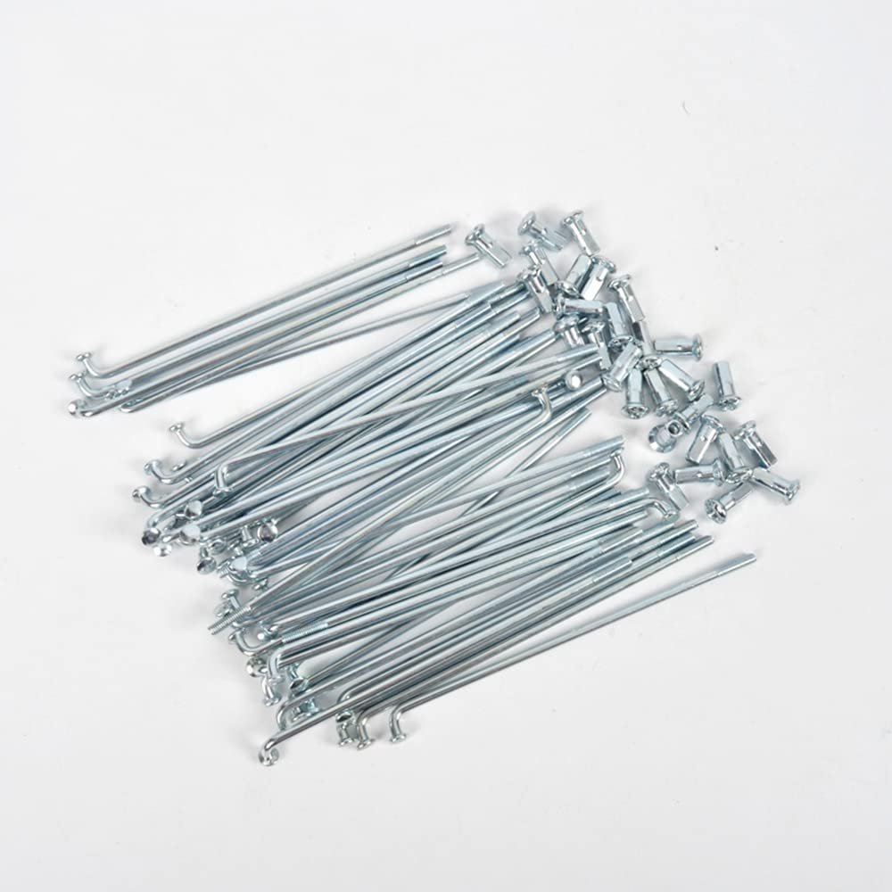 12G Bicycle Spokes, Silver Carbon Steel, for E-Bikes, with 12 mm Nipples, 45–305 mm
