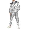 Men's Metallic Rave Outfit, 1970s Disco Tracksuit Costume, 2-Piece Set view 1