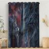 MULERN Gray-Red Galaxy Dragon Wolf Blackout Curtains, 2-Piece Set, 137 x 117 cm view 1