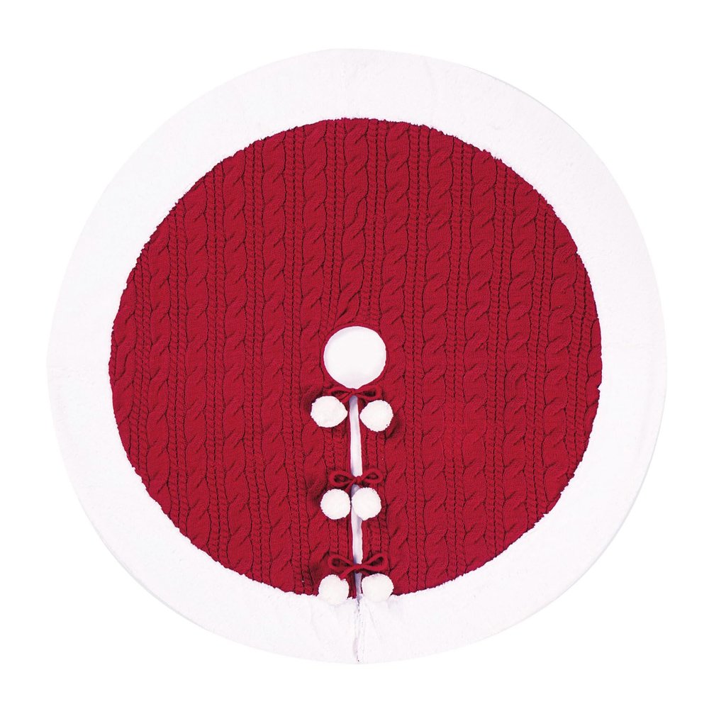 Xanorrg Red Plaid Christmas Tree Skirt
