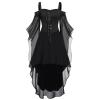 Women's Halloween Renaissance Costume Gothic Medieval Trumpet-Sleeve Corset Maxi Dress view 1