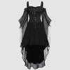 Women's Halloween Renaissance Costume Gothic Medieval Trumpet-Sleeve Corset Maxi Dress view 2