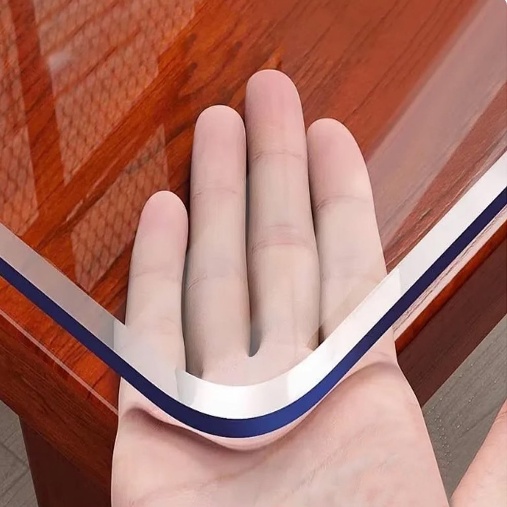 65° Beveled Transparent Table Protector, 3 mm Waterproof PVC, 24 x 39 in